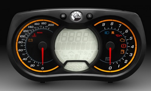 Ski-Doo's gauge looks hot and the center LCD shows plenty of information.