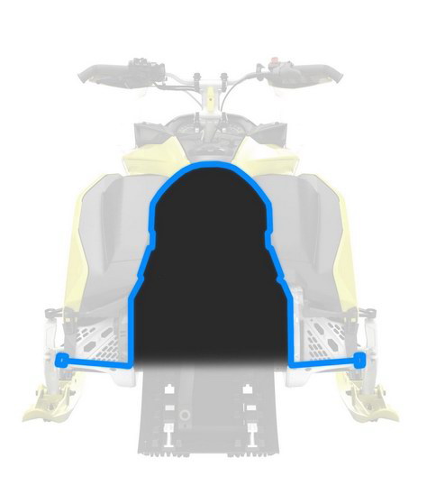 Beveled tunnel enables the more narrow seat and makes a more comfortable ride with its more natural leg position.