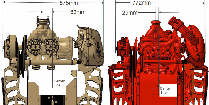 Chassis - 2016 on left, 2017 on right